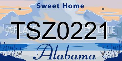 TSZ0221 Alabama License Plate