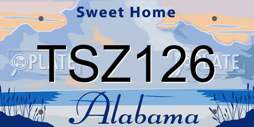 TSZ126 Alabama License Plate