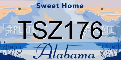 TSZ176 Alabama License Plate