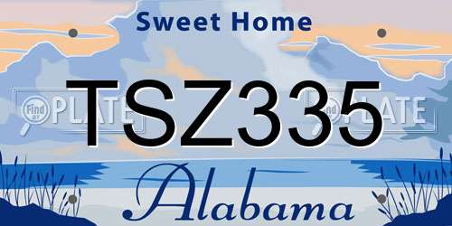 TSZ335 Alabama License Plate