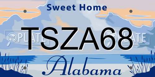 TSZA68 Alabama License Plate