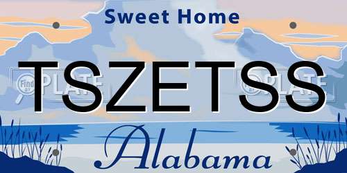 TSZETSS Alabama License Plate