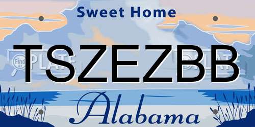 TSZEZBB Alabama License Plate