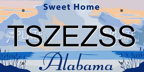 TSZEZSS Alabama License Plate