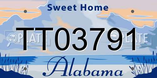 TT03791 Alabama License Plate