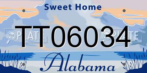 TT06034 Alabama License Plate