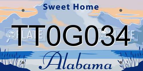 TT0G034 Alabama License Plate