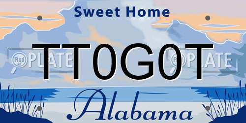 TT0G0T Alabama License Plate