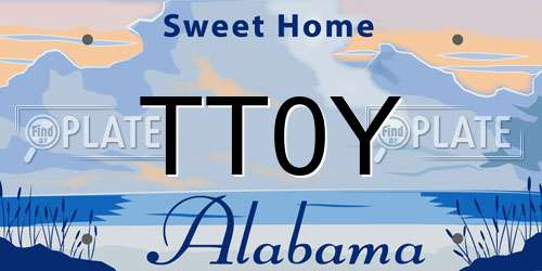 TT0Y Alabama License Plate
