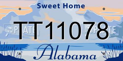 TT11078 Alabama License Plate