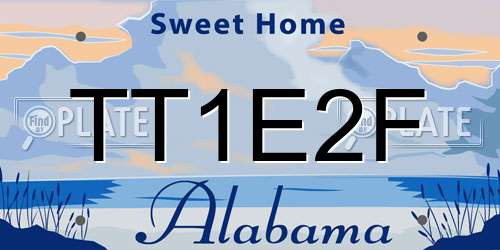 TT1E2F Alabama License Plate
