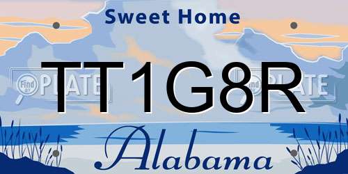 TT1G8R Alabama License Plate