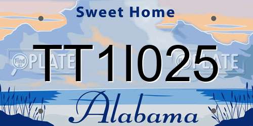 TT1I025 Alabama License Plate