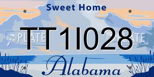 TT1I028 Alabama License Plate