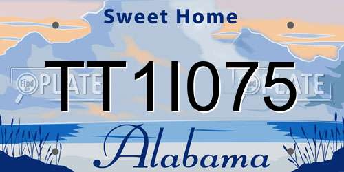 TT1I075 Alabama License Plate