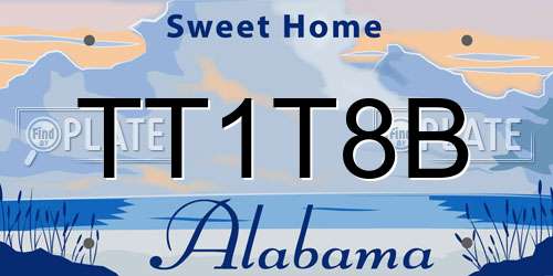 TT1T8B Alabama License Plate