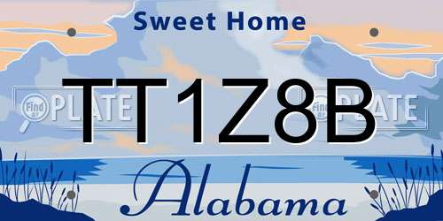 TT1Z8B Alabama License Plate
