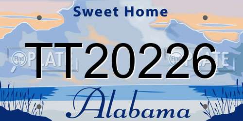 TT20226 Alabama License Plate