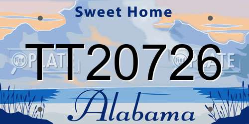 TT20726 Alabama License Plate