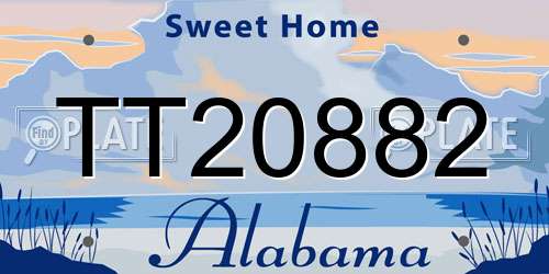 TT20882 Alabama License Plate