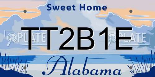 TT2B1E Alabama License Plate