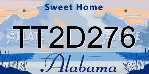 TT2D276 Alabama License Plate
