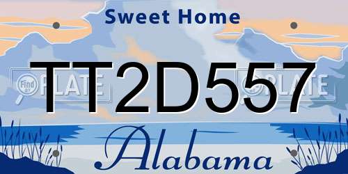 TT2D557 Alabama License Plate