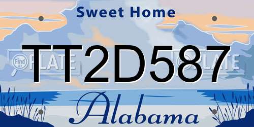 TT2D587 Alabama License Plate