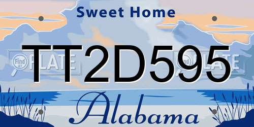 TT2D595 Alabama License Plate