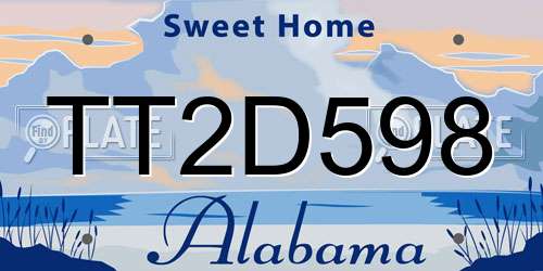 TT2D598 Alabama License Plate