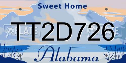 TT2D726 Alabama License Plate