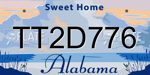 TT2D776 Alabama License Plate
