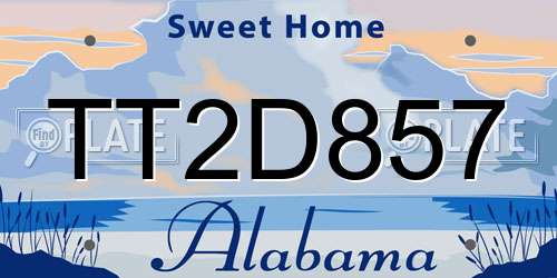 TT2D857 Alabama License Plate