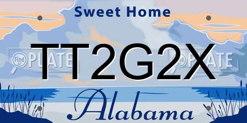 TT2G2X Alabama License Plate