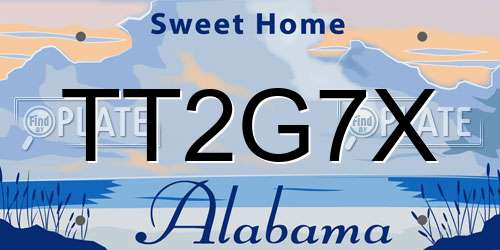 TT2G7X Alabama License Plate