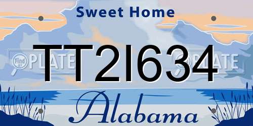 TT2I634 Alabama License Plate