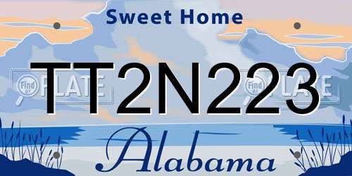 TT2N223 Alabama License Plate
