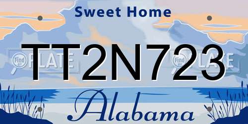 TT2N723 Alabama License Plate