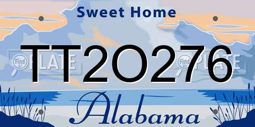 TT2O276 Alabama License Plate