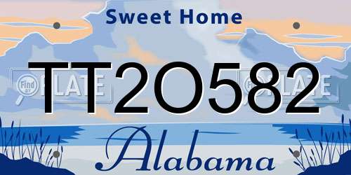 TT2O582 Alabama License Plate