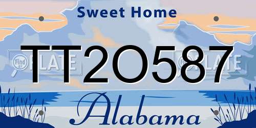 TT2O587 Alabama License Plate