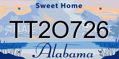 TT2O726 Alabama License Plate