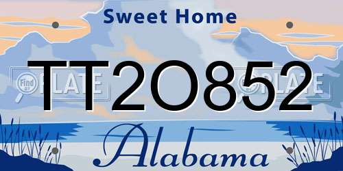 TT2O852 Alabama License Plate