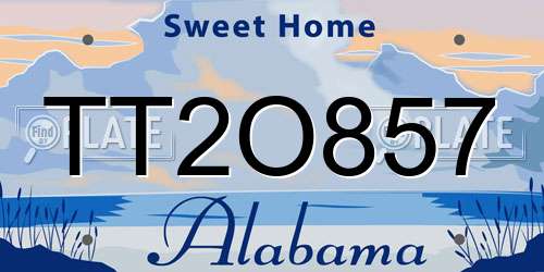 TT2O857 Alabama License Plate