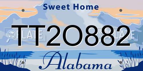 TT2O882 Alabama License Plate