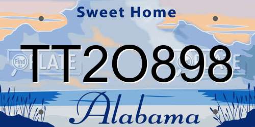 TT2O898 Alabama License Plate