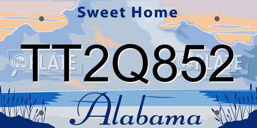 TT2Q852 Alabama License Plate