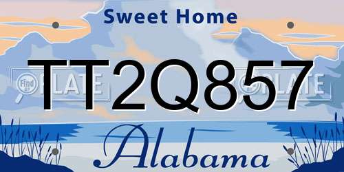 TT2Q857 Alabama License Plate