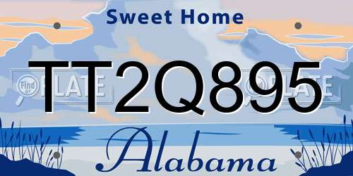 TT2Q895 Alabama License Plate