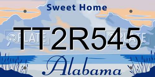 TT2R545 Alabama License Plate